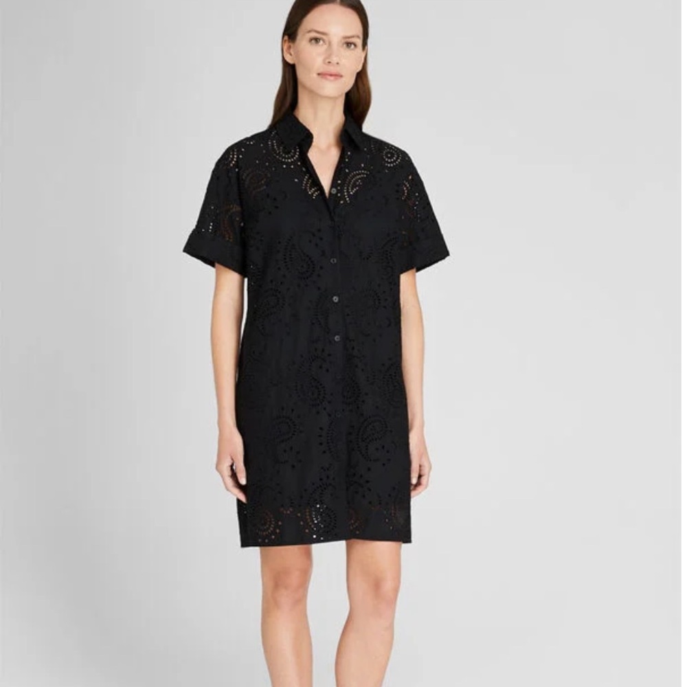 Club Monaco Black Eyelet Dress